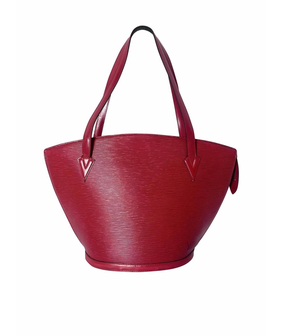 LOUIS VUITTON Красная кожаная сумка с короткими ручками, фото 1