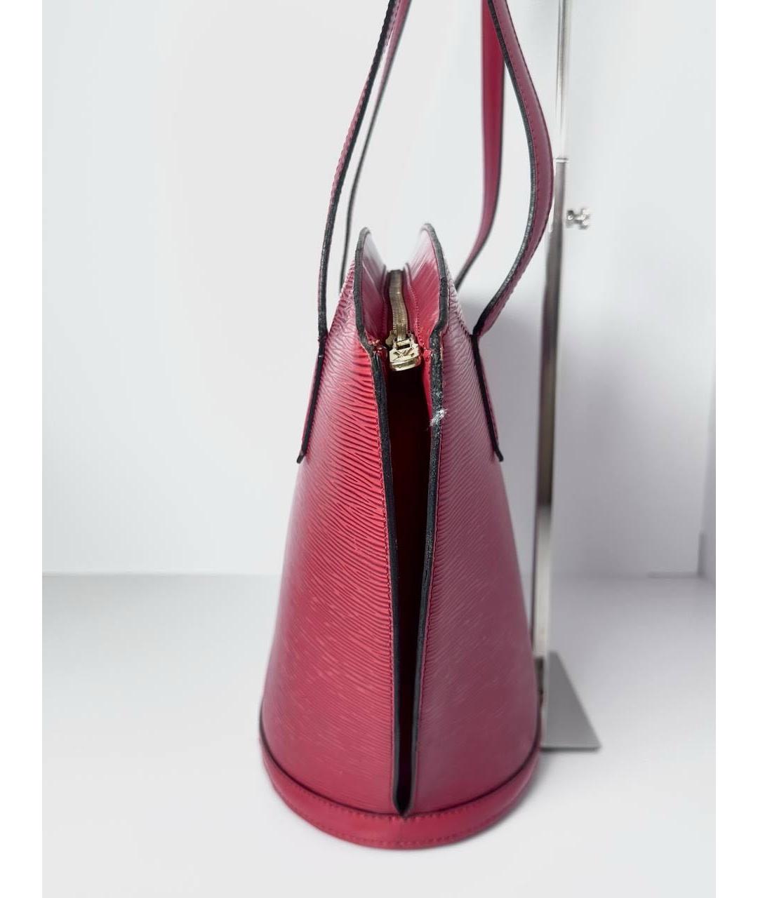 LOUIS VUITTON Красная кожаная сумка с короткими ручками, фото 6