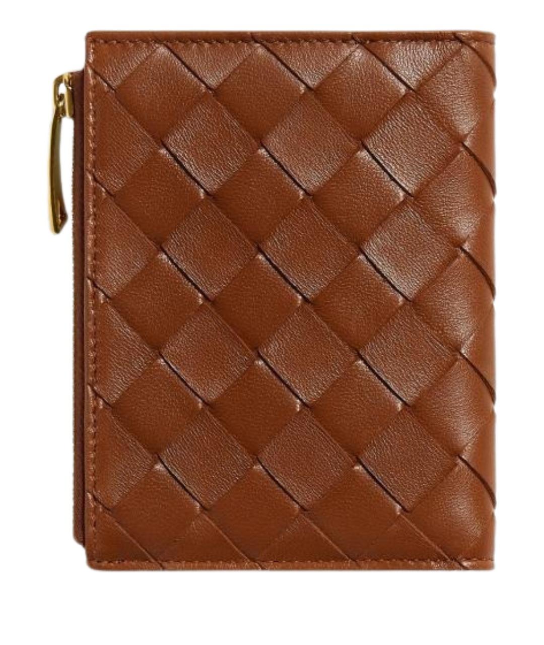 BOTTEGA VENETA Коричневый кожаный кошелек, фото 1