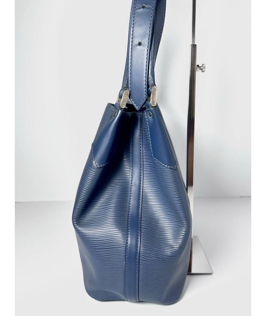 LOUIS VUITTON Синяя кожаная сумка с короткими ручками, фото 6