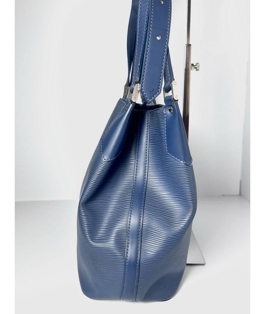 LOUIS VUITTON Синяя кожаная сумка с короткими ручками, фото 5