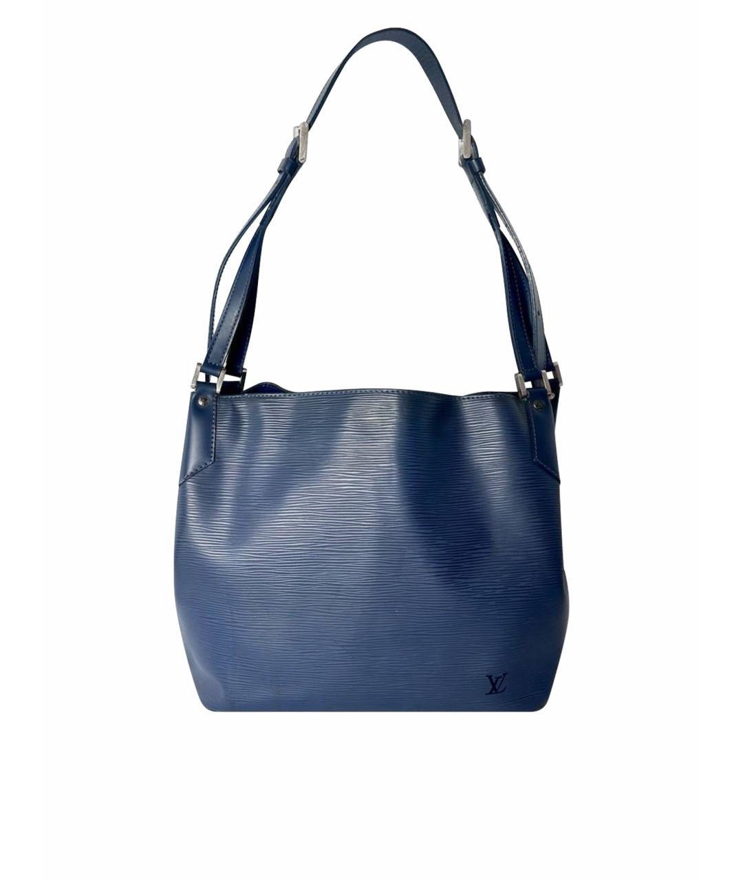 LOUIS VUITTON Синяя кожаная сумка с короткими ручками, фото 1