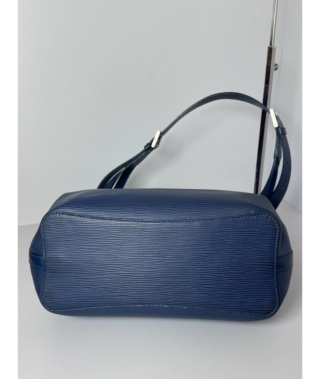 LOUIS VUITTON Синяя кожаная сумка с короткими ручками, фото 8