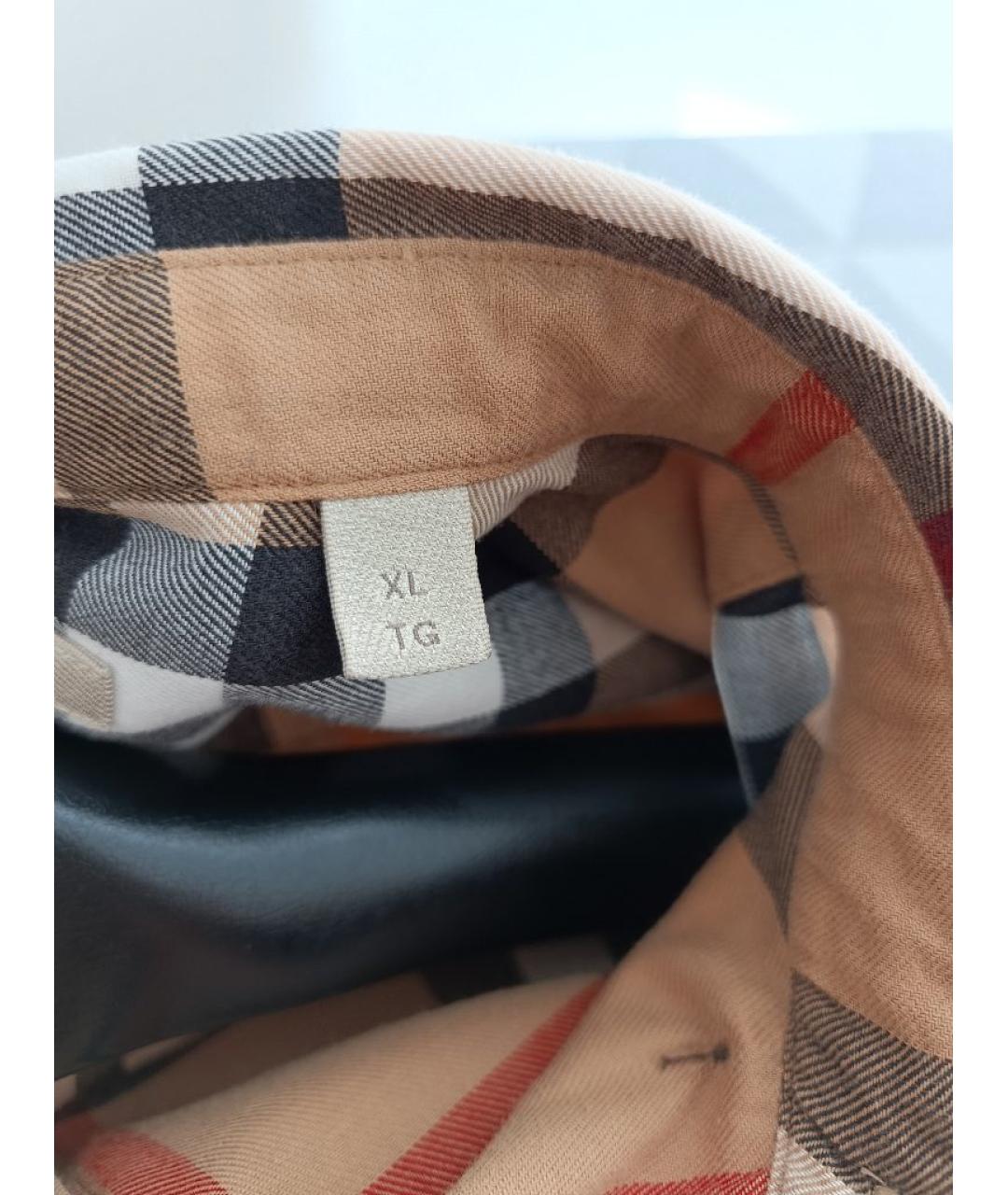 BURBERRY Бежевая хлопковая кэжуал рубашка, фото 5