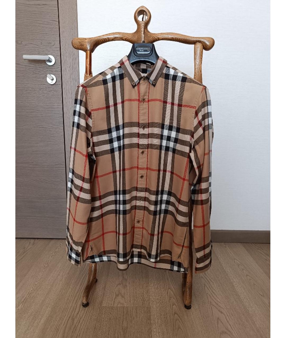 BURBERRY Бежевая хлопковая кэжуал рубашка, фото 8