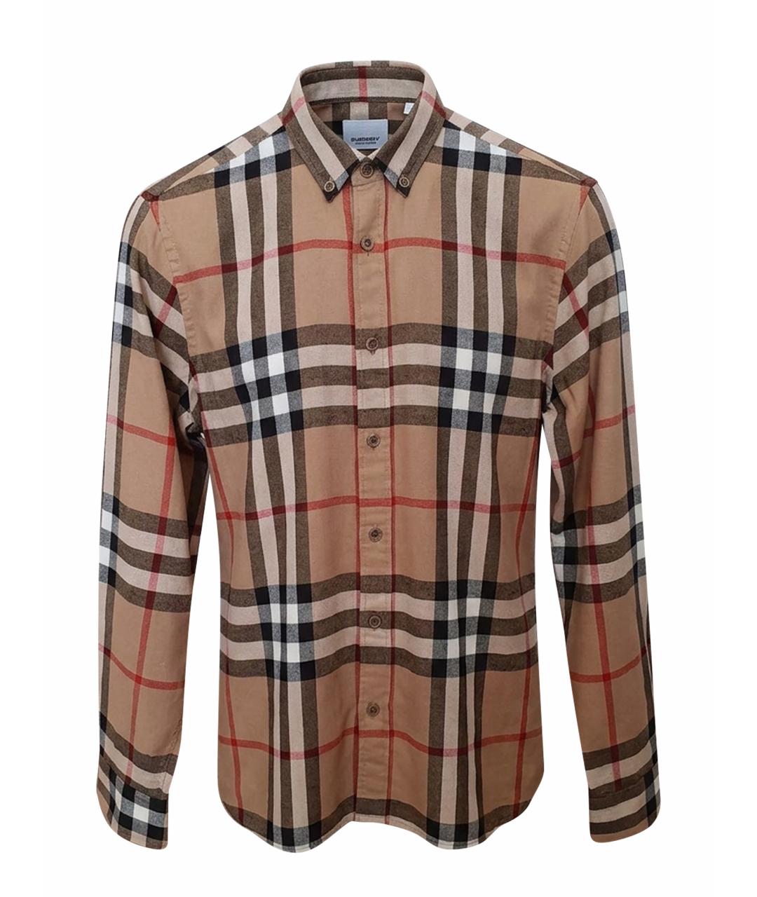 BURBERRY Бежевая хлопковая кэжуал рубашка, фото 1