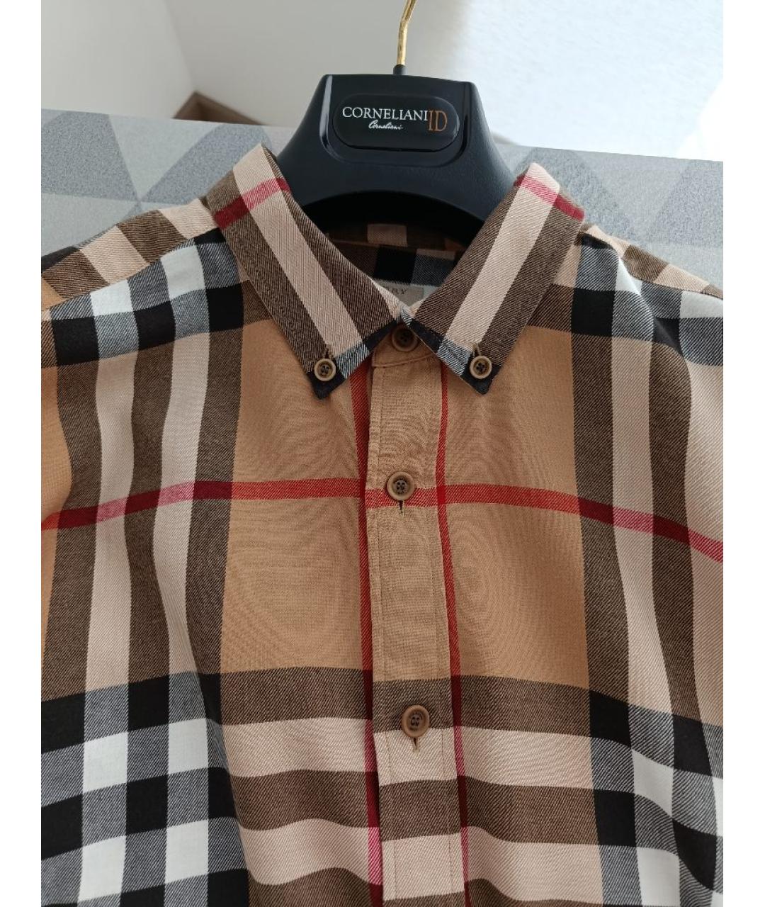 BURBERRY Бежевая хлопковая кэжуал рубашка, фото 7