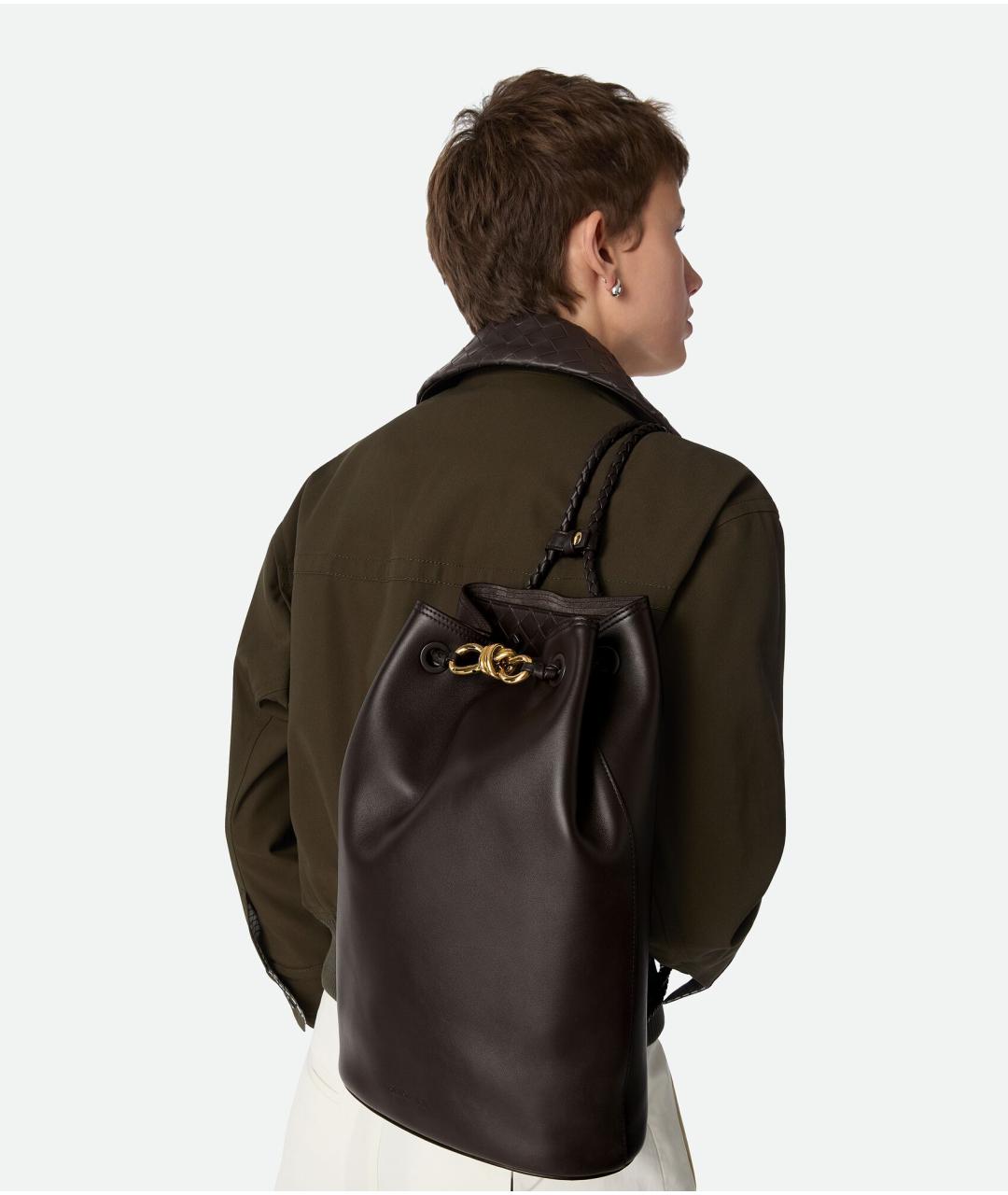 BOTTEGA VENETA Коричневый кожаный рюкзак, фото 2