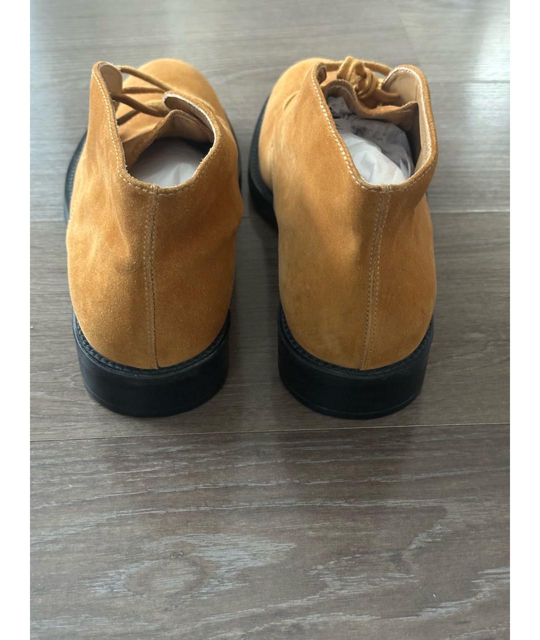 TOD'S Горчичные замшевые высокие ботинки, фото 4