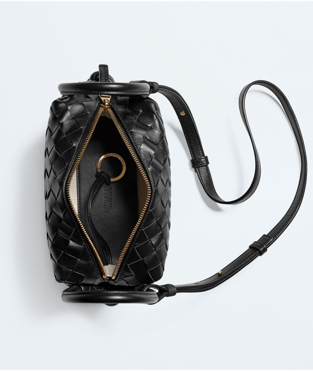 BOTTEGA VENETA Черная кожаная сумка с короткими ручками, фото 3
