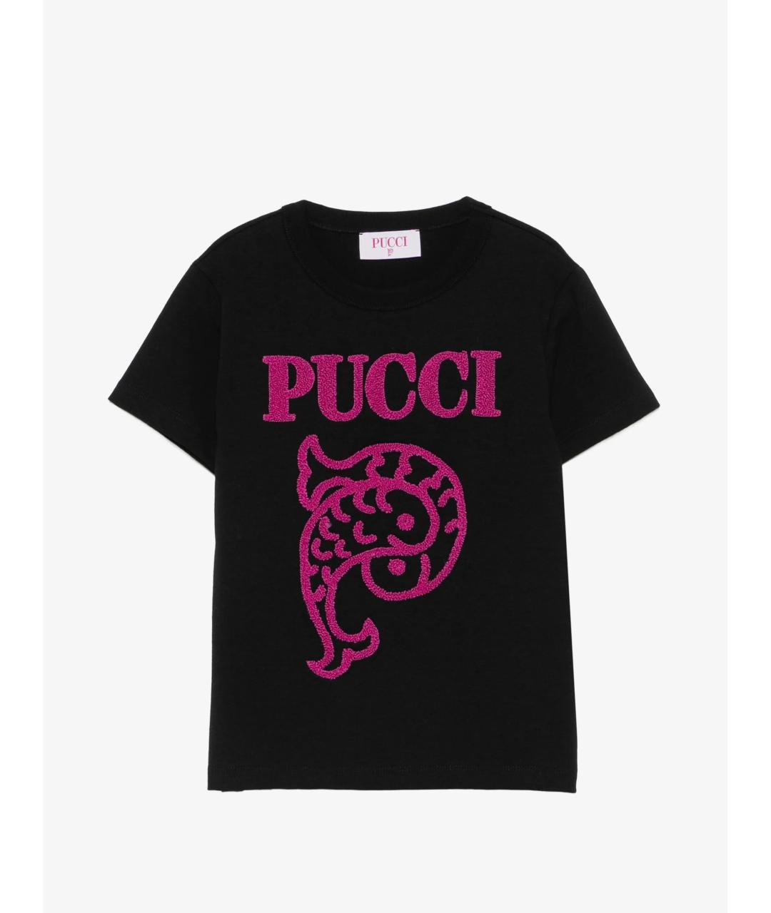 EMILIO PUCCI Черный хлопковый детская футболка / топ, фото 4