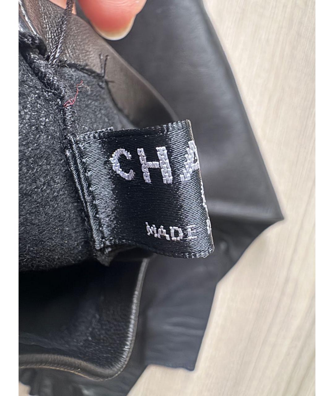 CHANEL Черные кожаные митенки, фото 6
