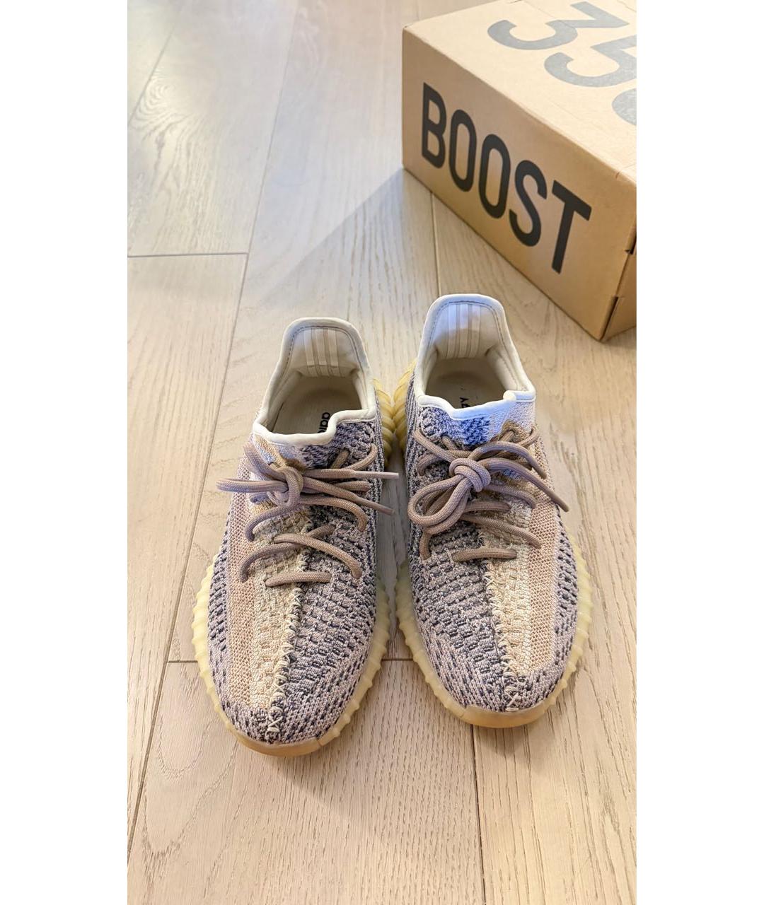 ADIDAS YEEZY Бежевые текстильные кроссовки, фото 2