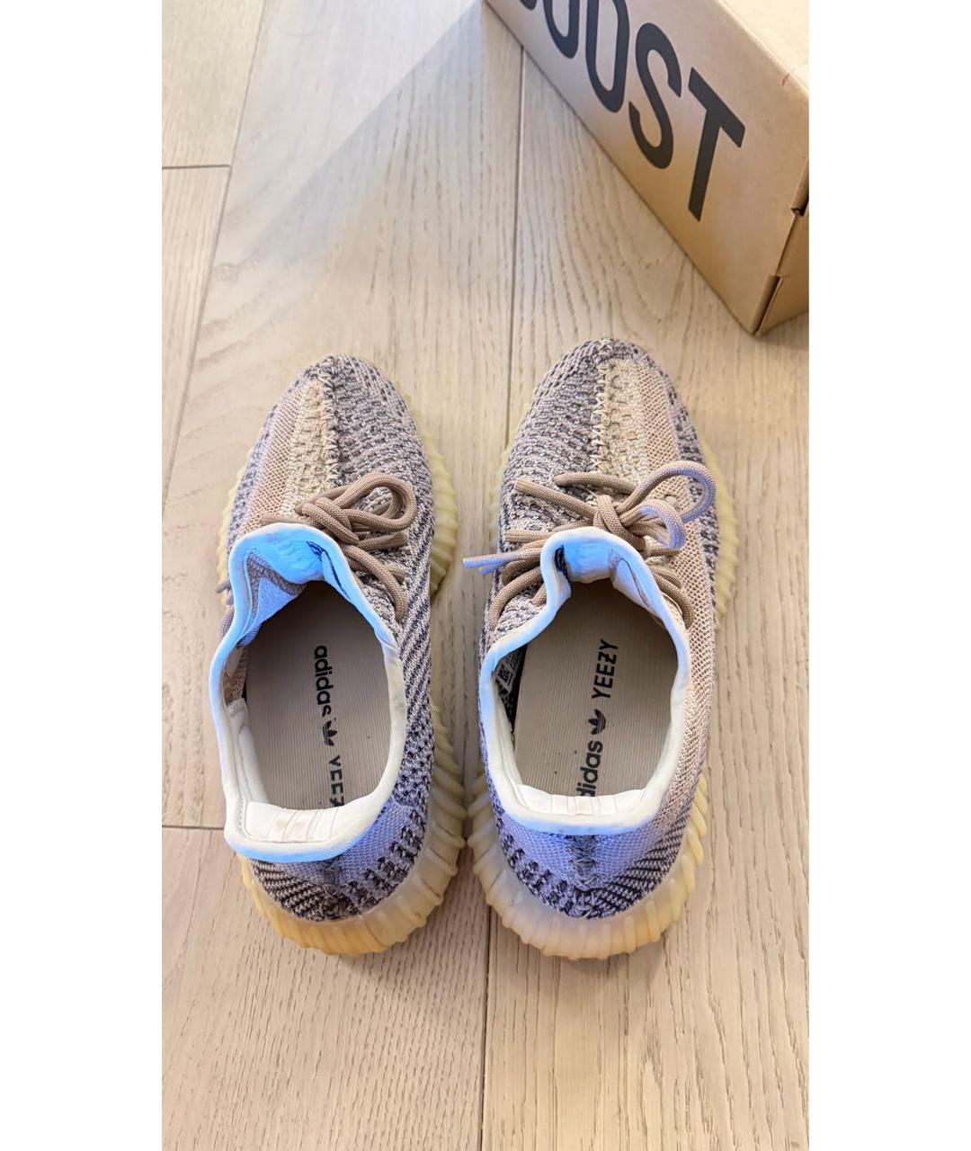 ADIDAS YEEZY Бежевые текстильные кроссовки, фото 3