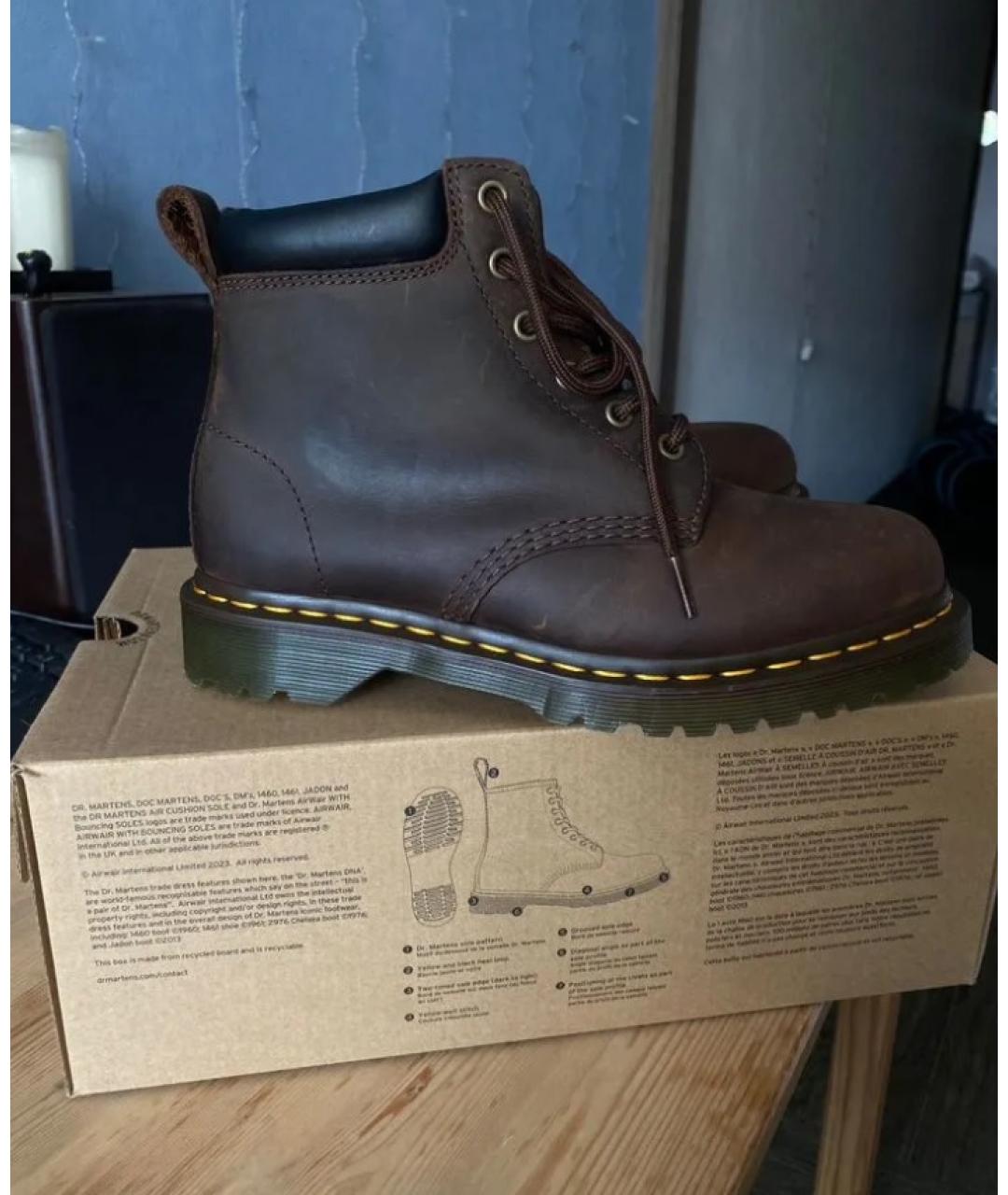 DR. MARTENS Коричневые кожаные ботинки, фото 3