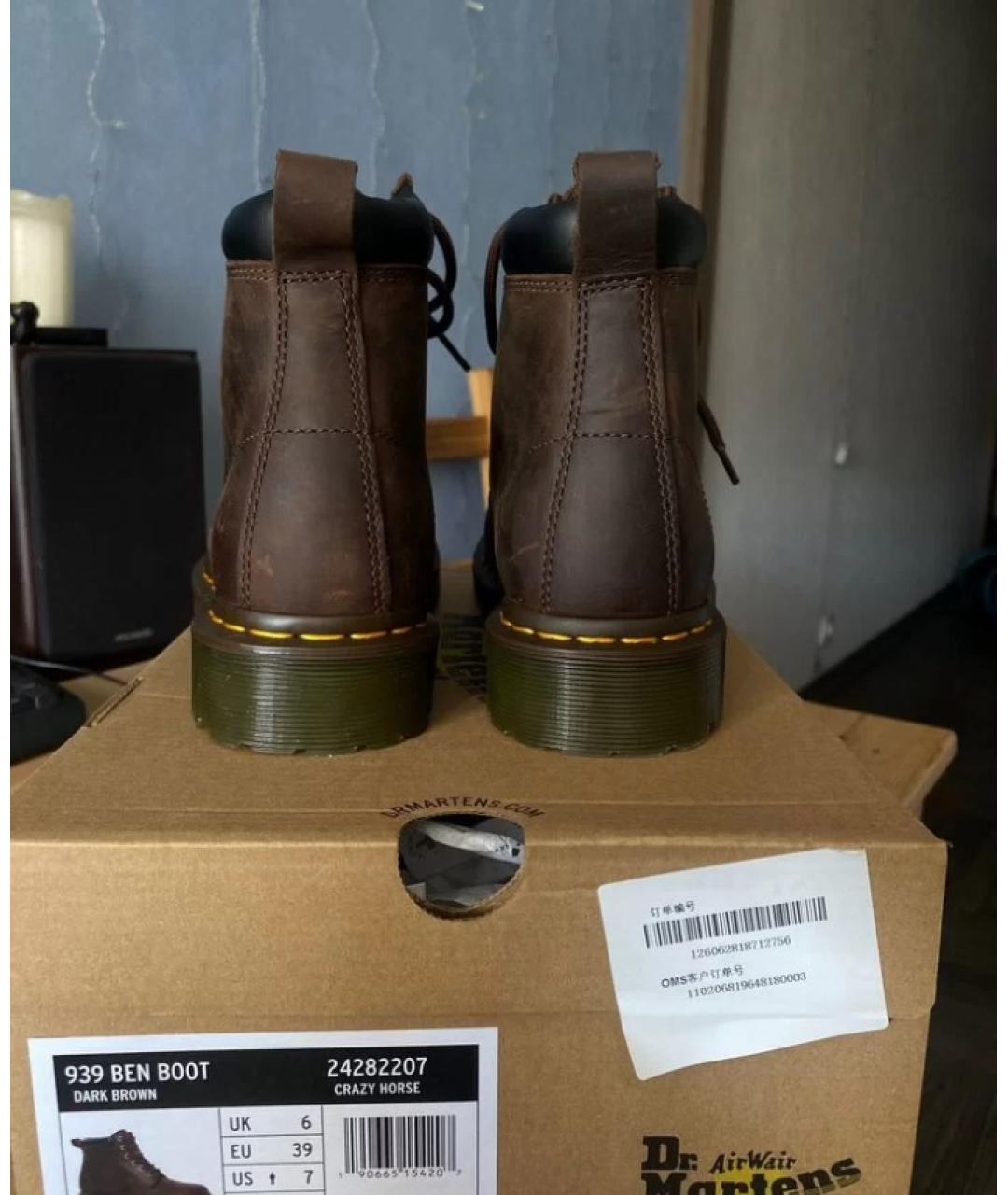 DR. MARTENS Коричневые кожаные ботинки, фото 4
