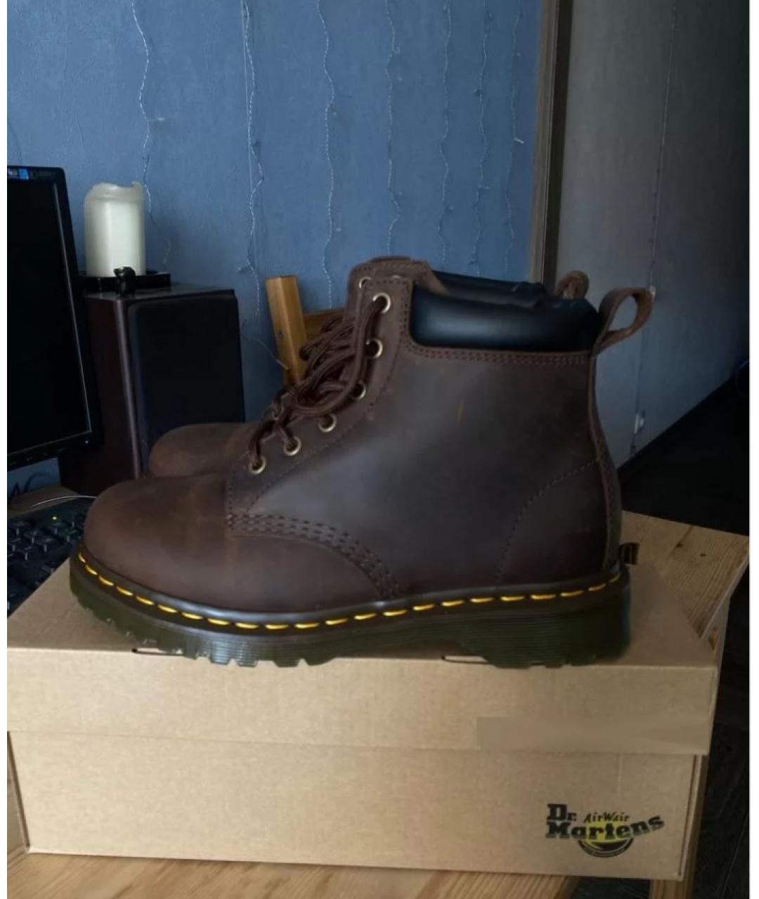 DR. MARTENS Коричневые кожаные ботинки, фото 2