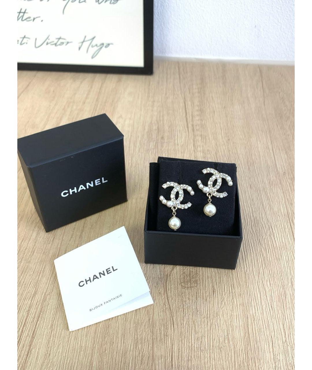 CHANEL Серебряные металлические серьги, фото 7