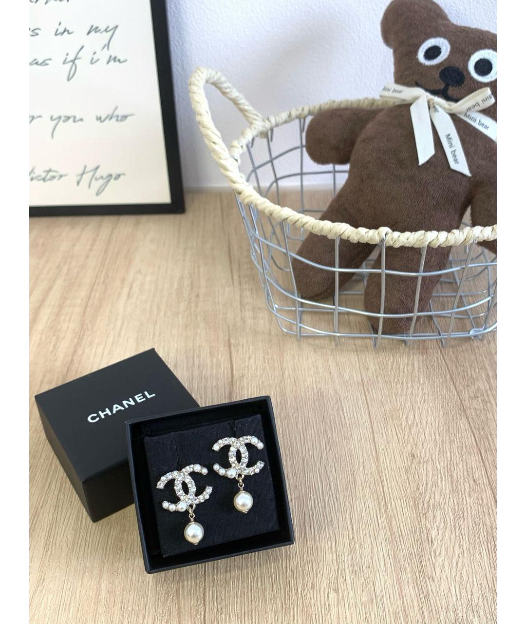 CHANEL Серебряные металлические серьги, фото 2