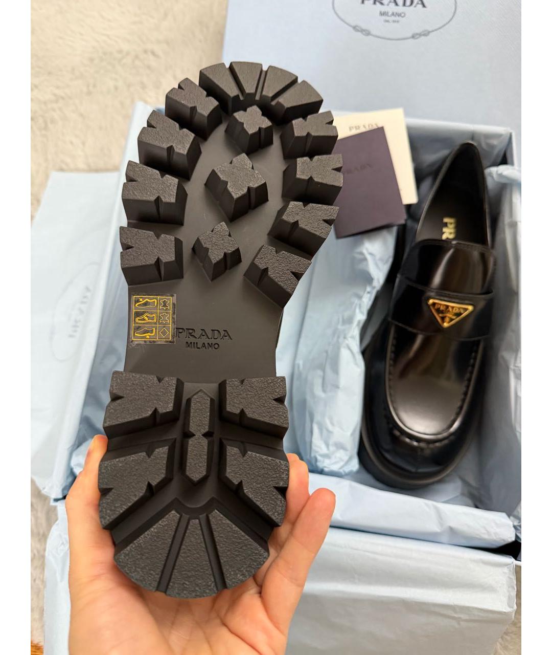 PRADA Черные кожаные лоферы, фото 6