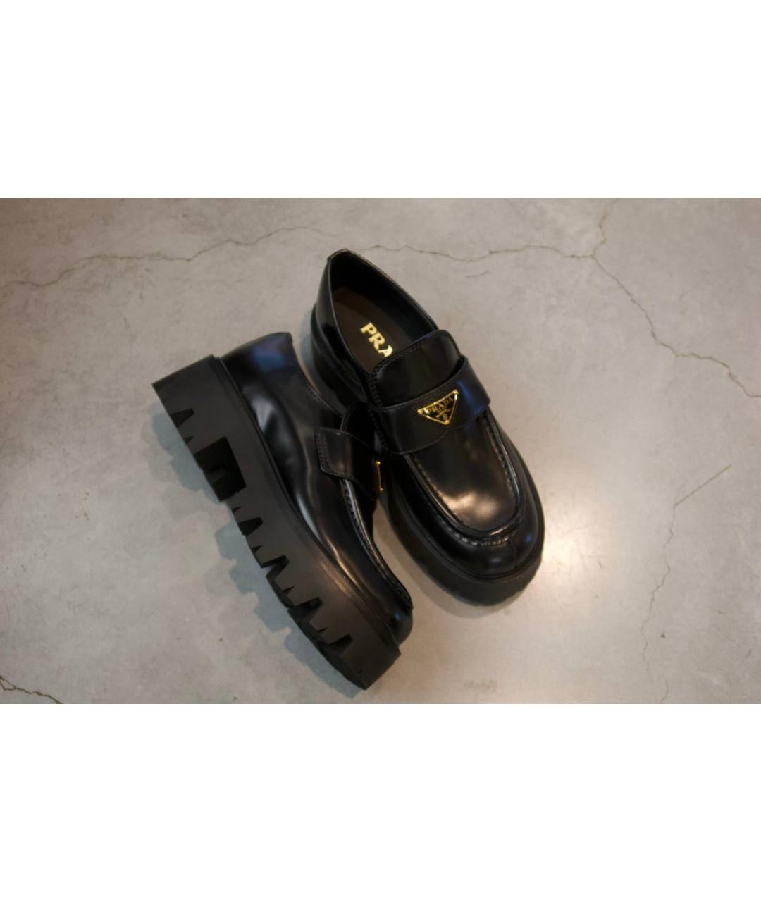 PRADA Черные кожаные лоферы, фото 8