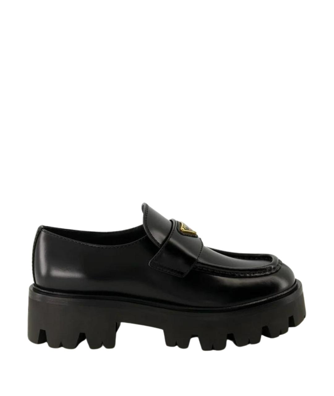PRADA Черные кожаные лоферы, фото 1