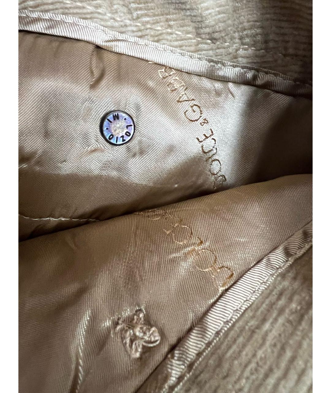 DOLCE&GABBANA Бежевые хлопковые брюки широкие, фото 4