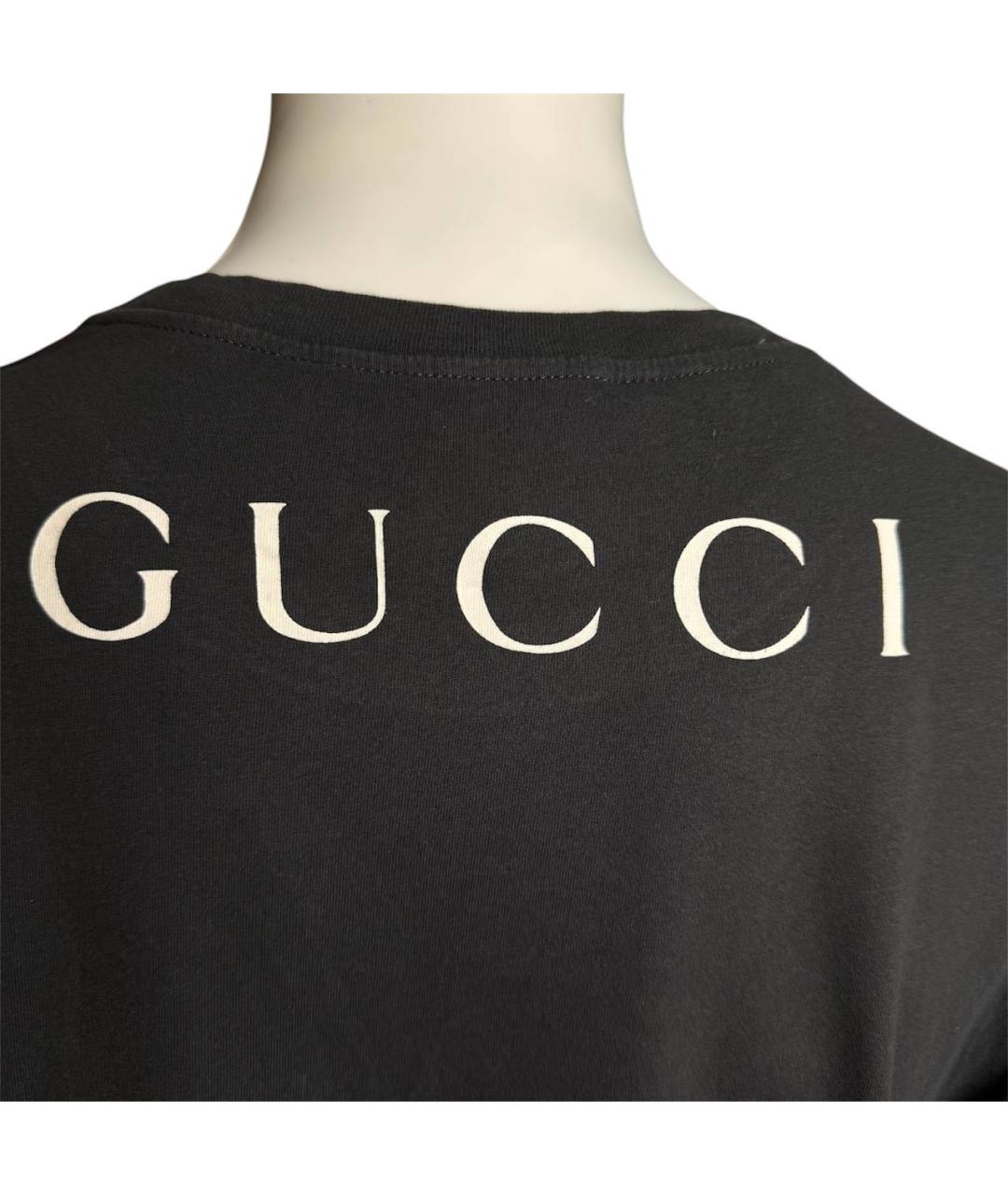 GUCCI Черная хлопковая футболка, фото 5