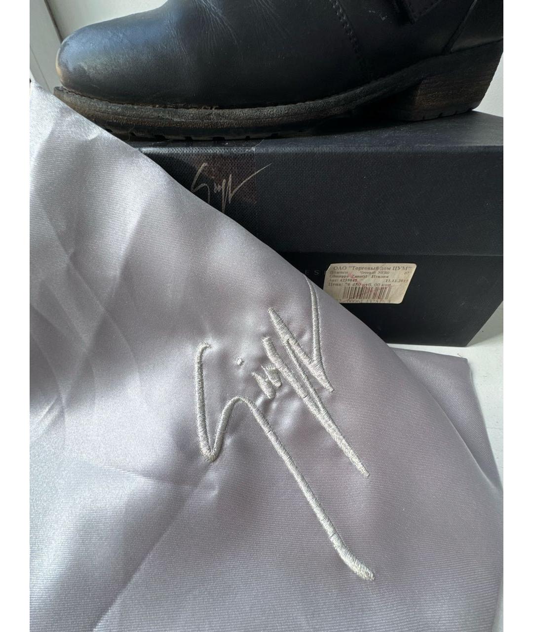 GIUSEPPE ZANOTTI DESIGN Черные кожаные сапоги, фото 7