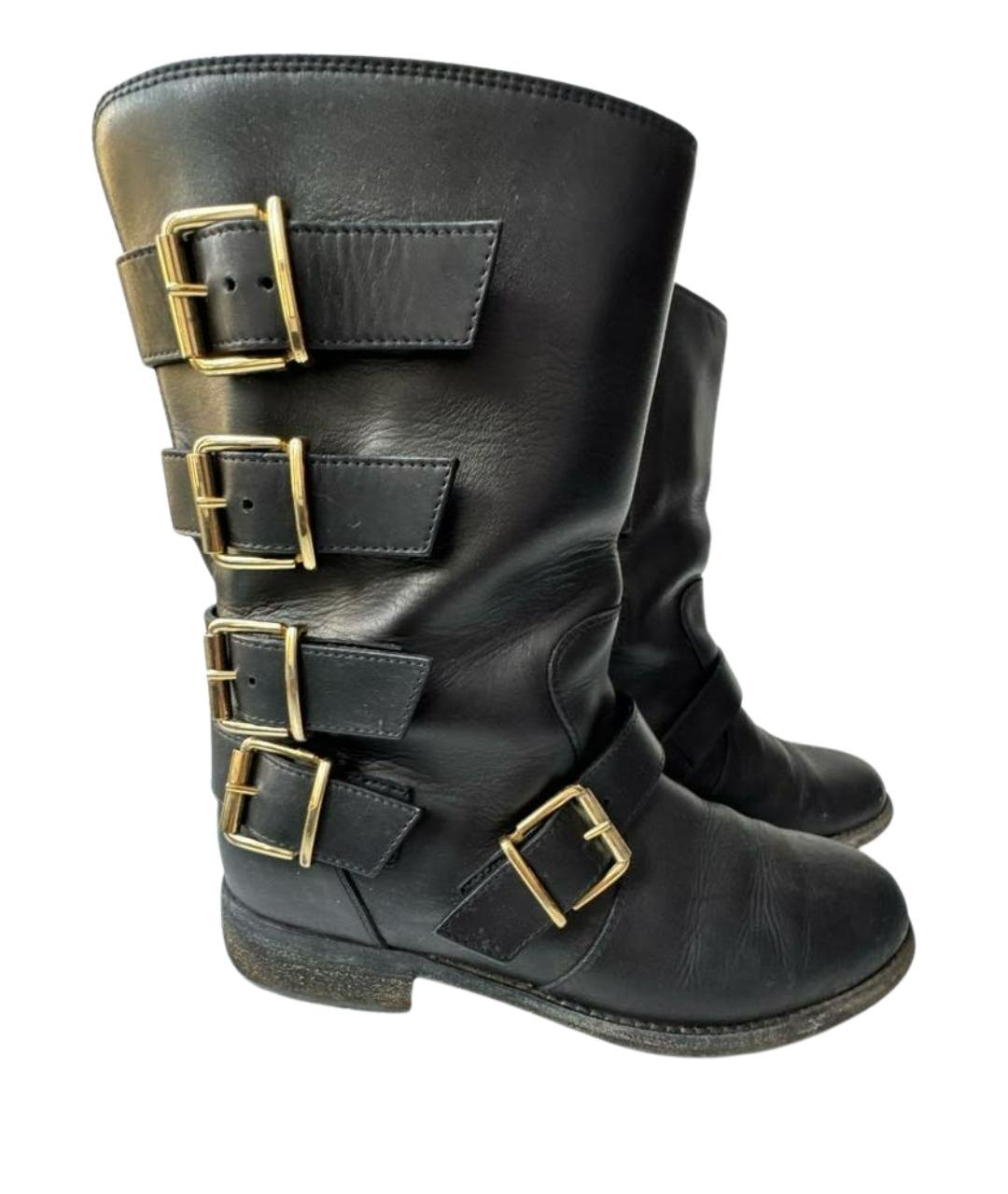 GIUSEPPE ZANOTTI DESIGN Черные кожаные сапоги, фото 1
