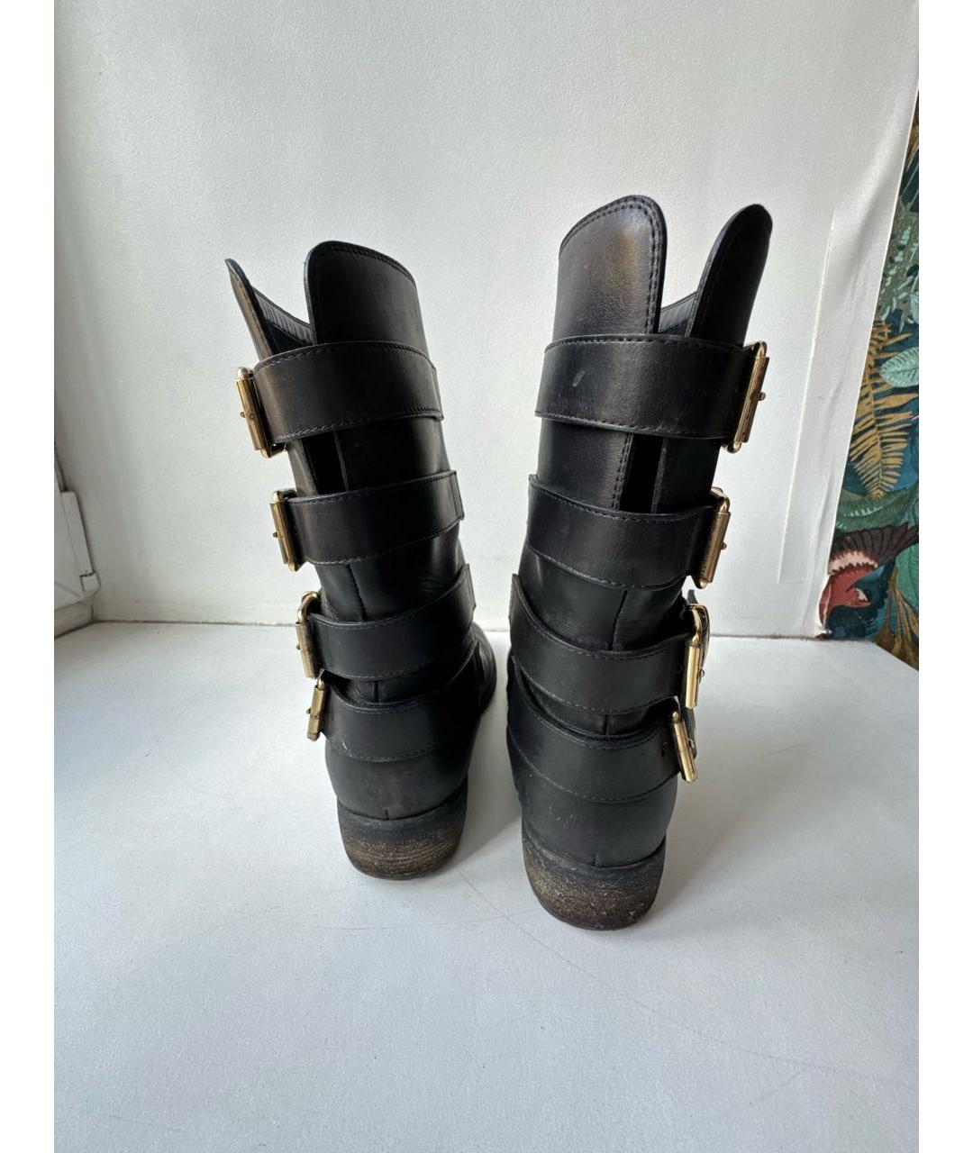 GIUSEPPE ZANOTTI DESIGN Черные кожаные сапоги, фото 4