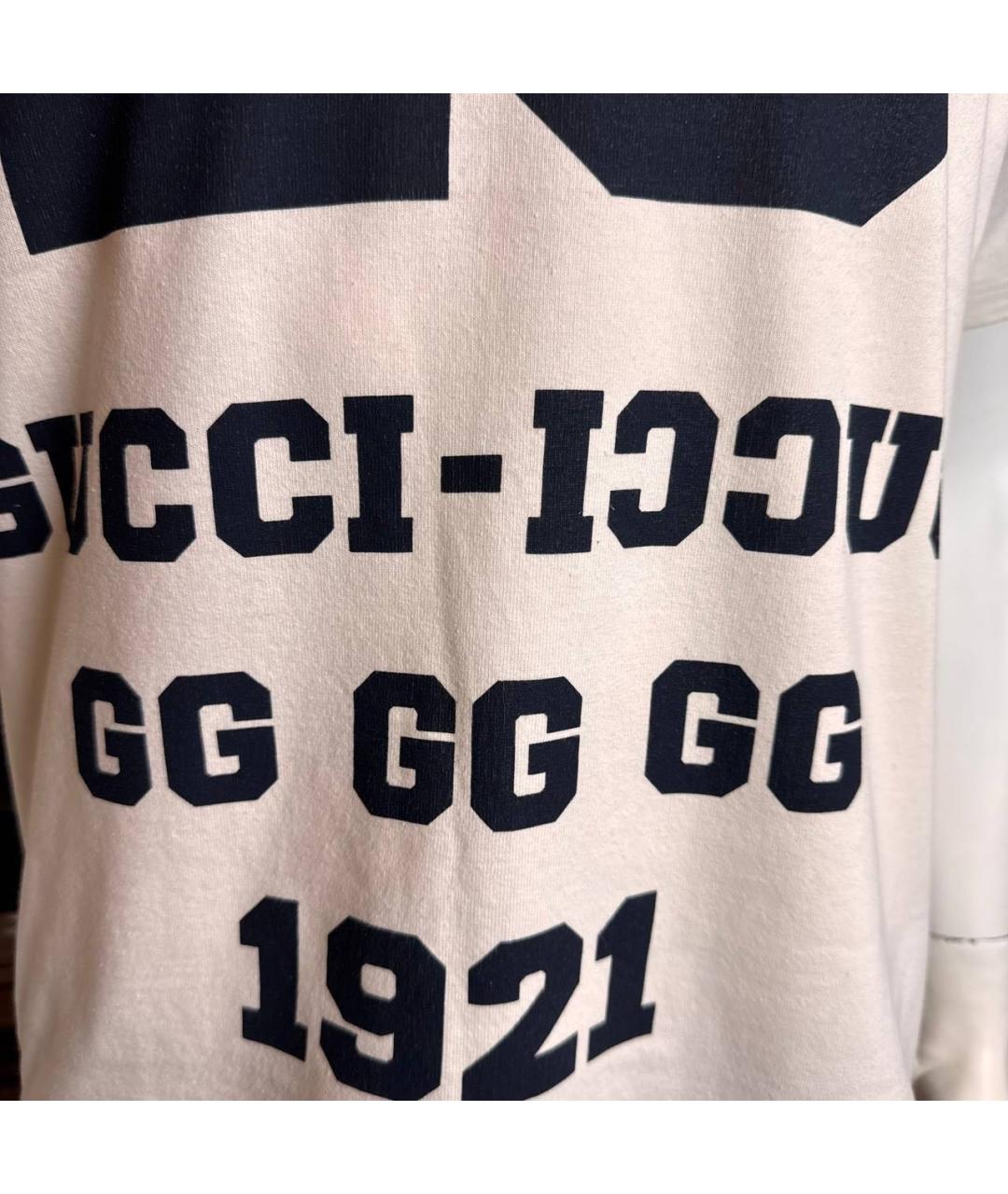 GUCCI Белая хлопковая футболка, фото 4