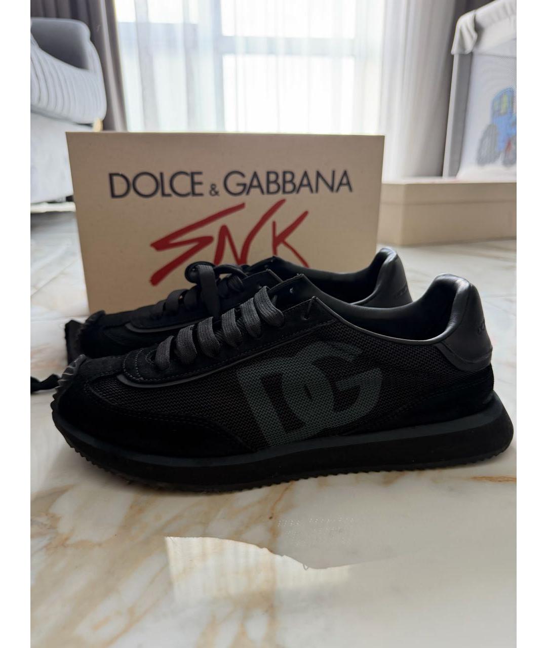 DOLCE&GABBANA Черные замшевые кроссовки, фото 6