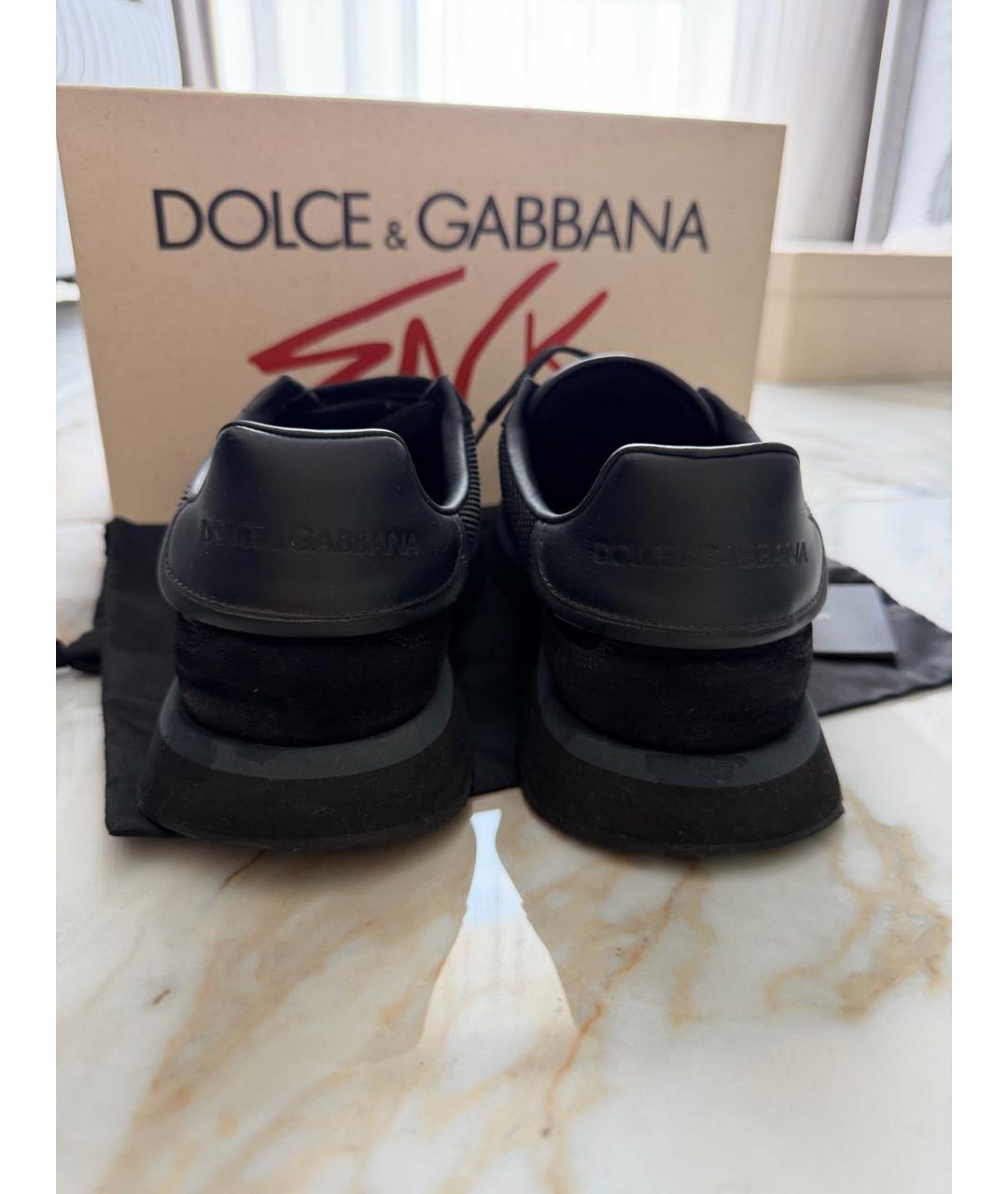 DOLCE&GABBANA Черные замшевые кроссовки, фото 4