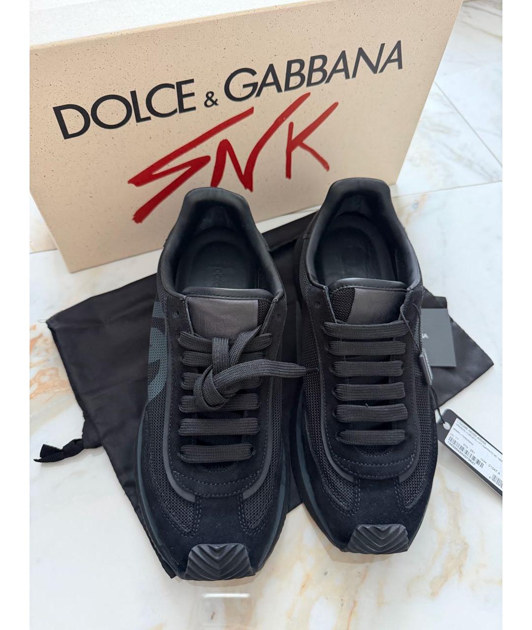 DOLCE&GABBANA Черные замшевые кроссовки, фото 2