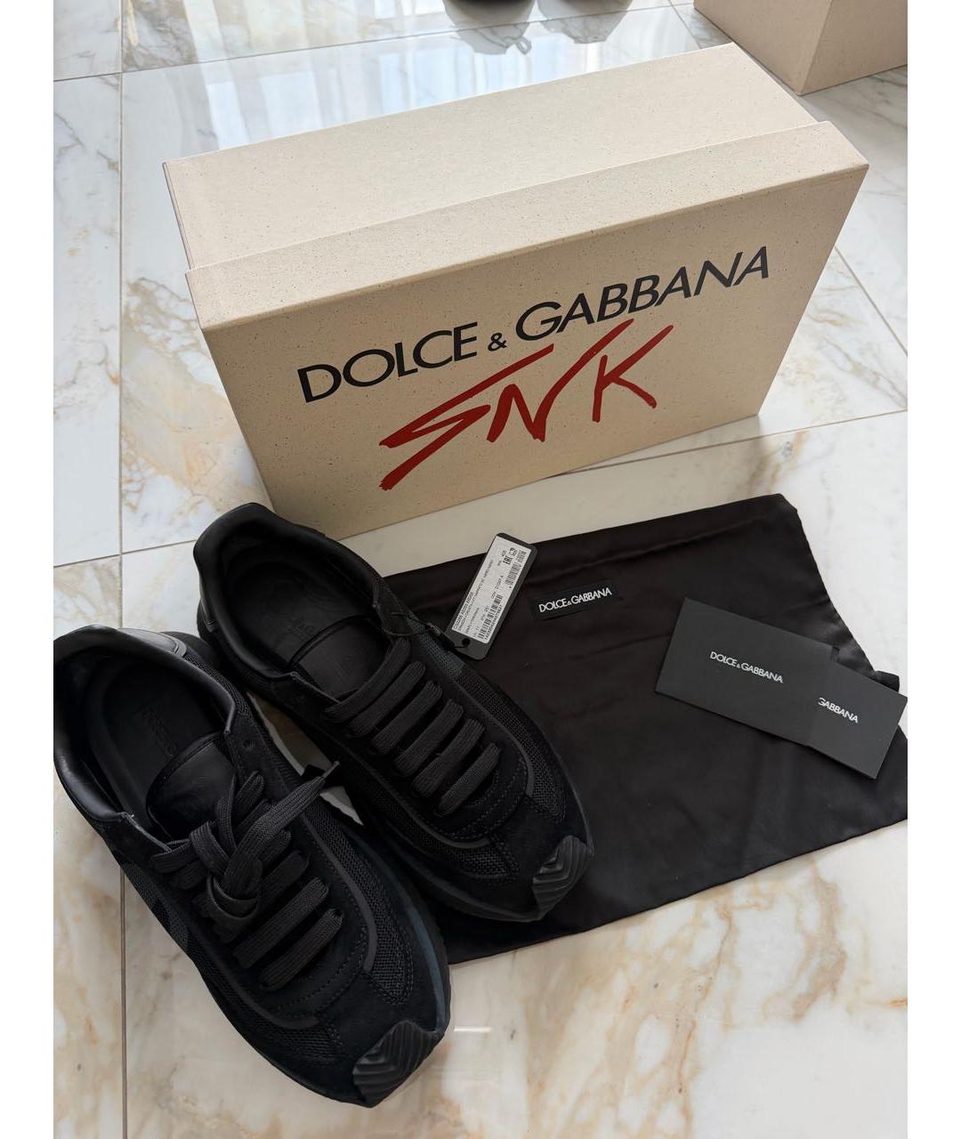 DOLCE&GABBANA Черные замшевые кроссовки, фото 3