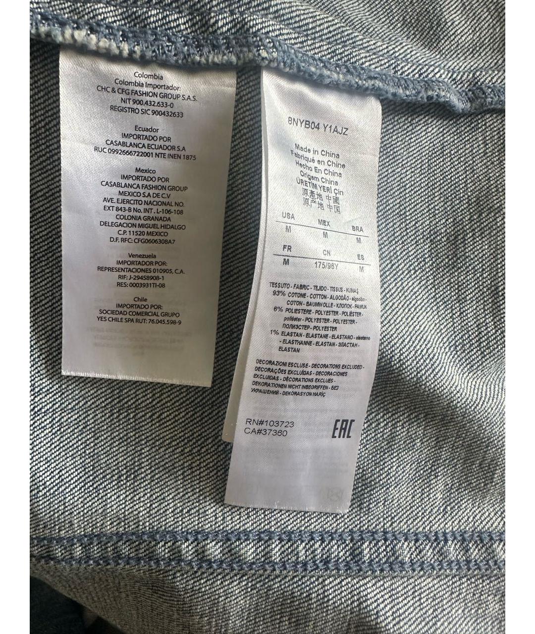 ARMANI EXCHANGE Синяя хлопковая куртка, фото 4