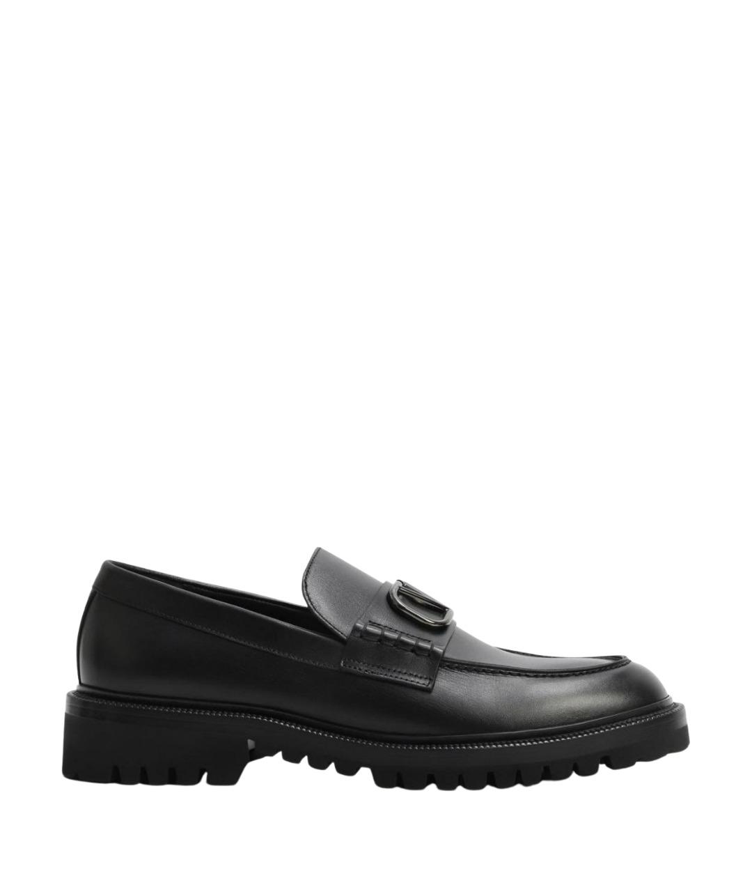 VALENTINO Черные кожаные лоферы, фото 1