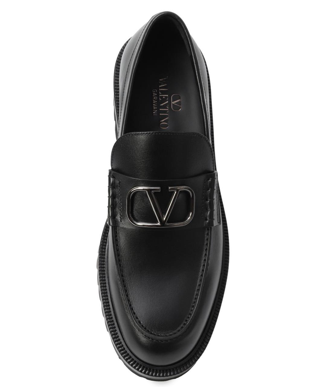 VALENTINO Черные кожаные лоферы, фото 5
