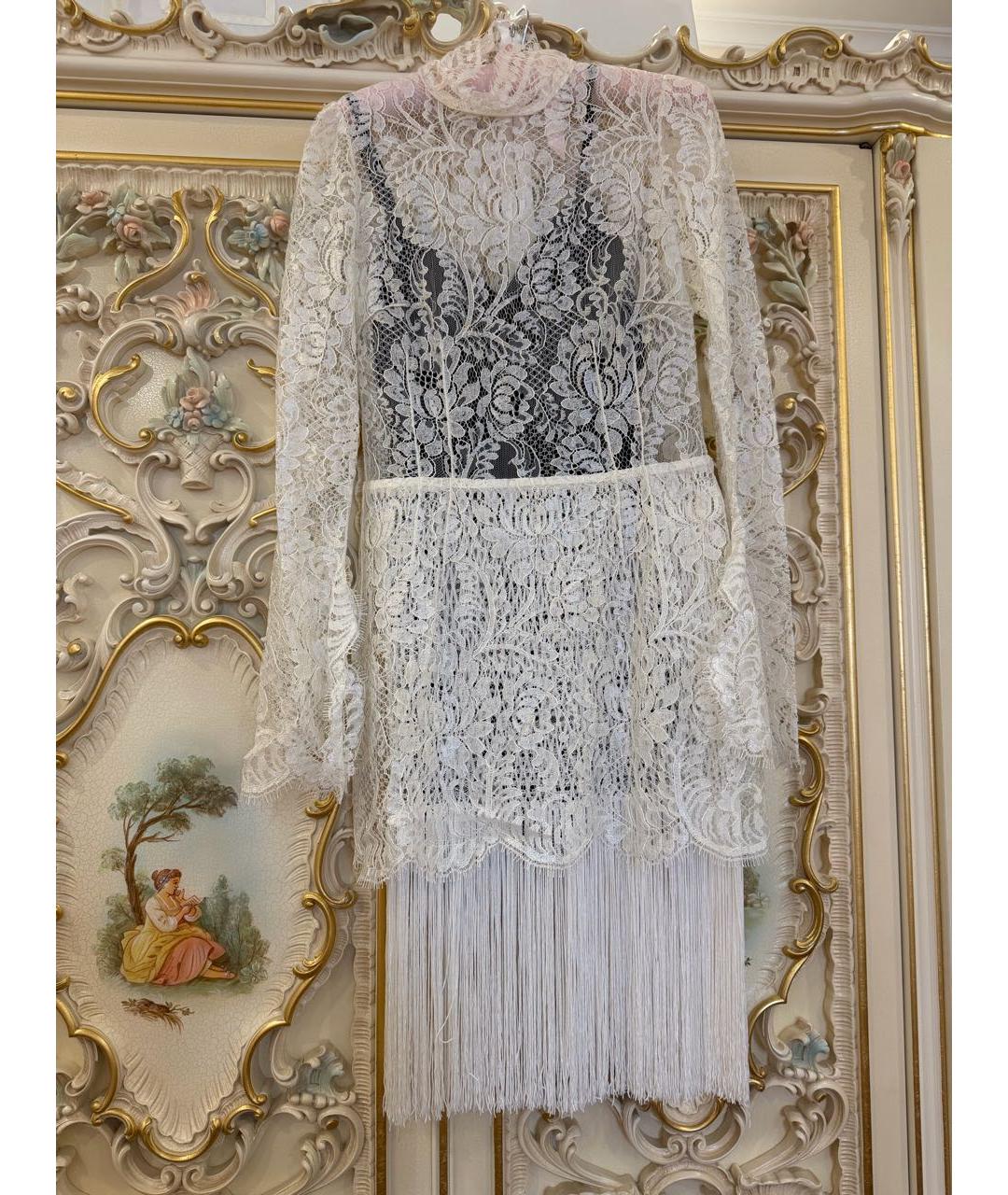DOLCE&GABBANA Белое вискозное вечернее платье, фото 7