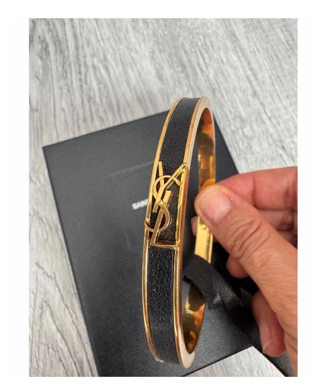 SAINT LAURENT Черный браслет, фото 5