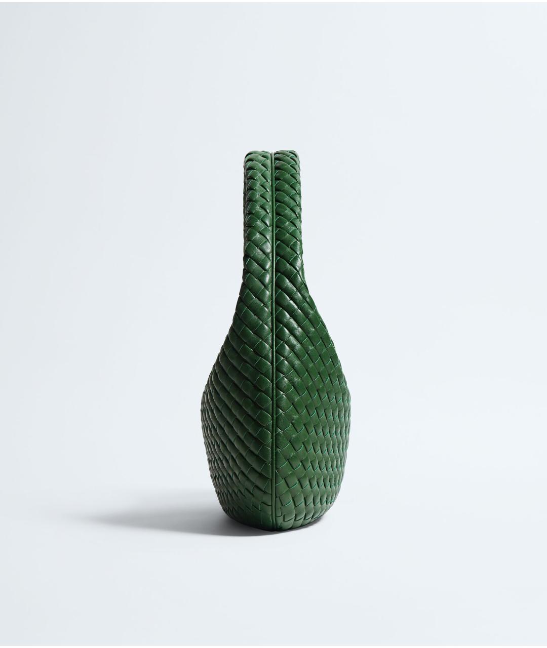 BOTTEGA VENETA Зеленая кожаная сумка с короткими ручками, фото 4
