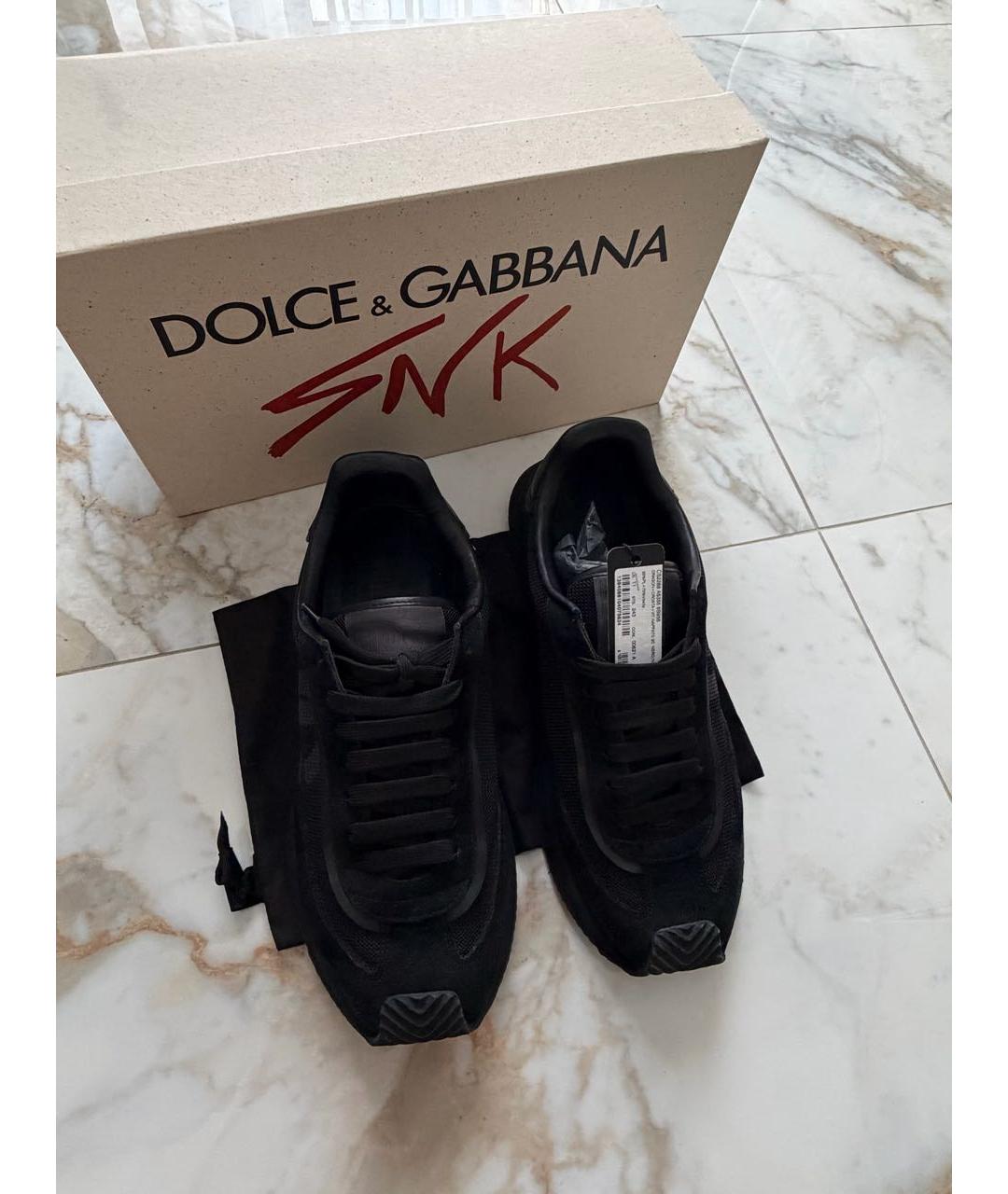DOLCE&GABBANA Черные замшевые низкие кроссовки / кеды, фото 2