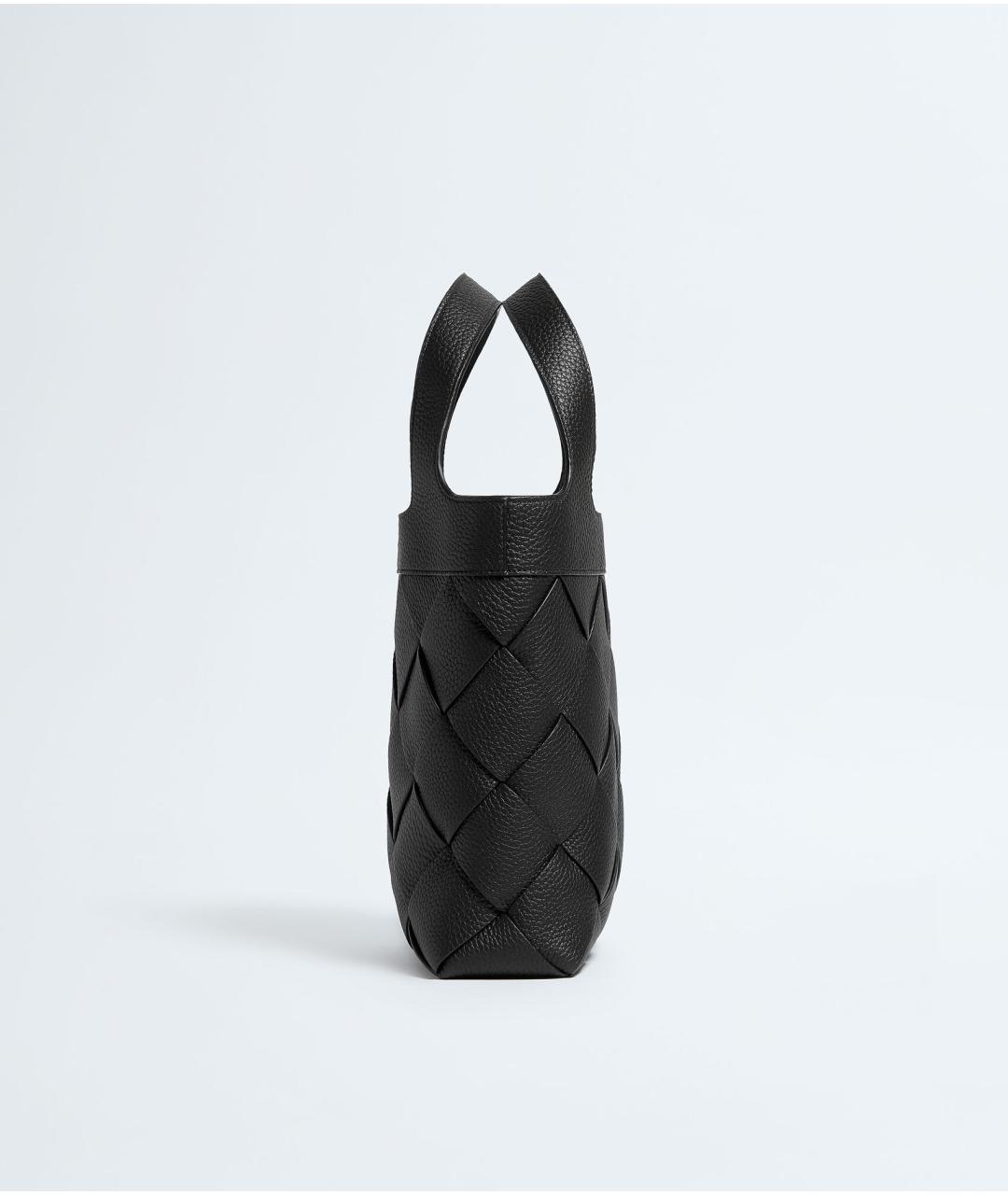 BOTTEGA VENETA Черная кожаная сумка тоут, фото 4