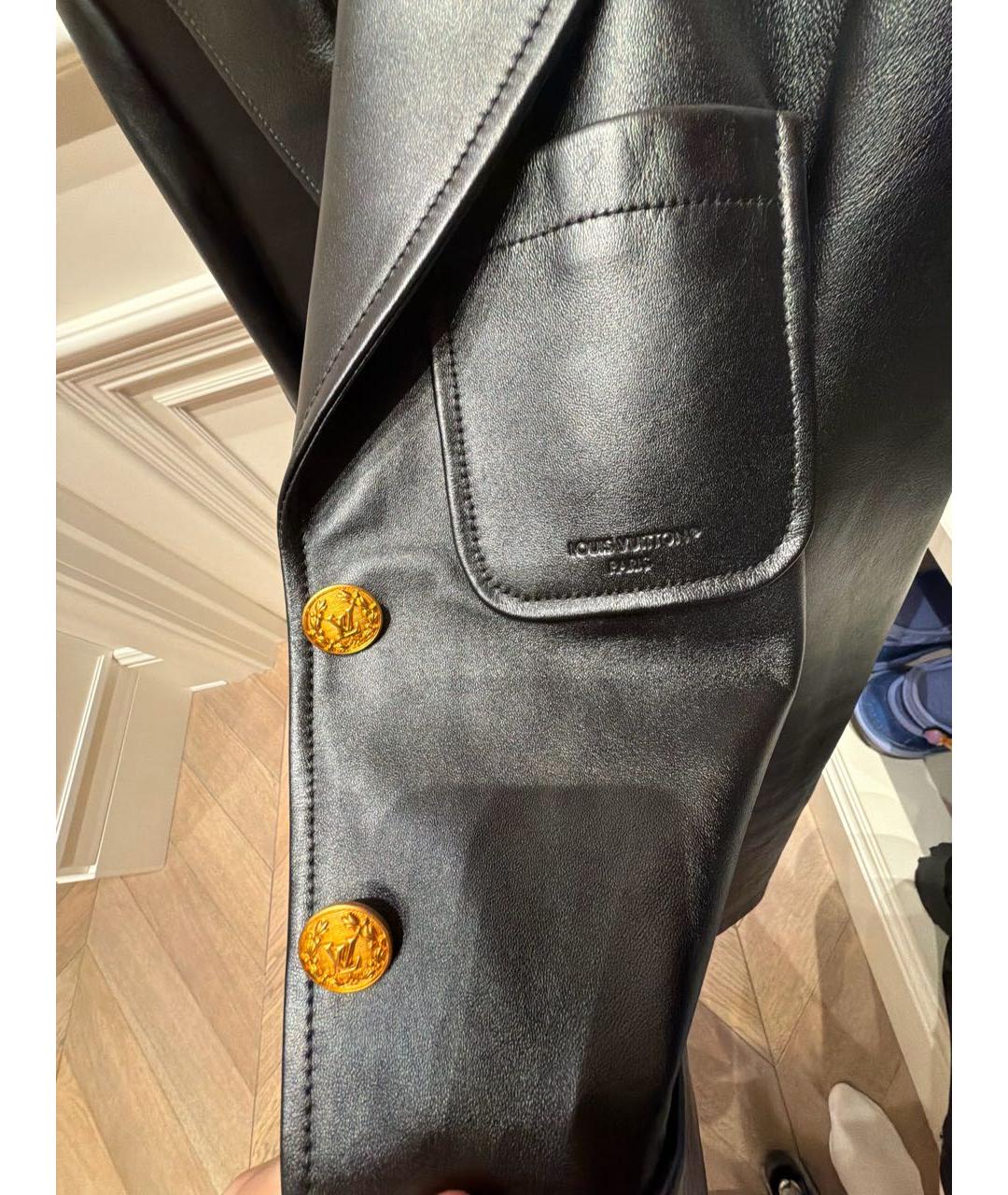 LOUIS VUITTON Черная кожаная куртка, фото 4