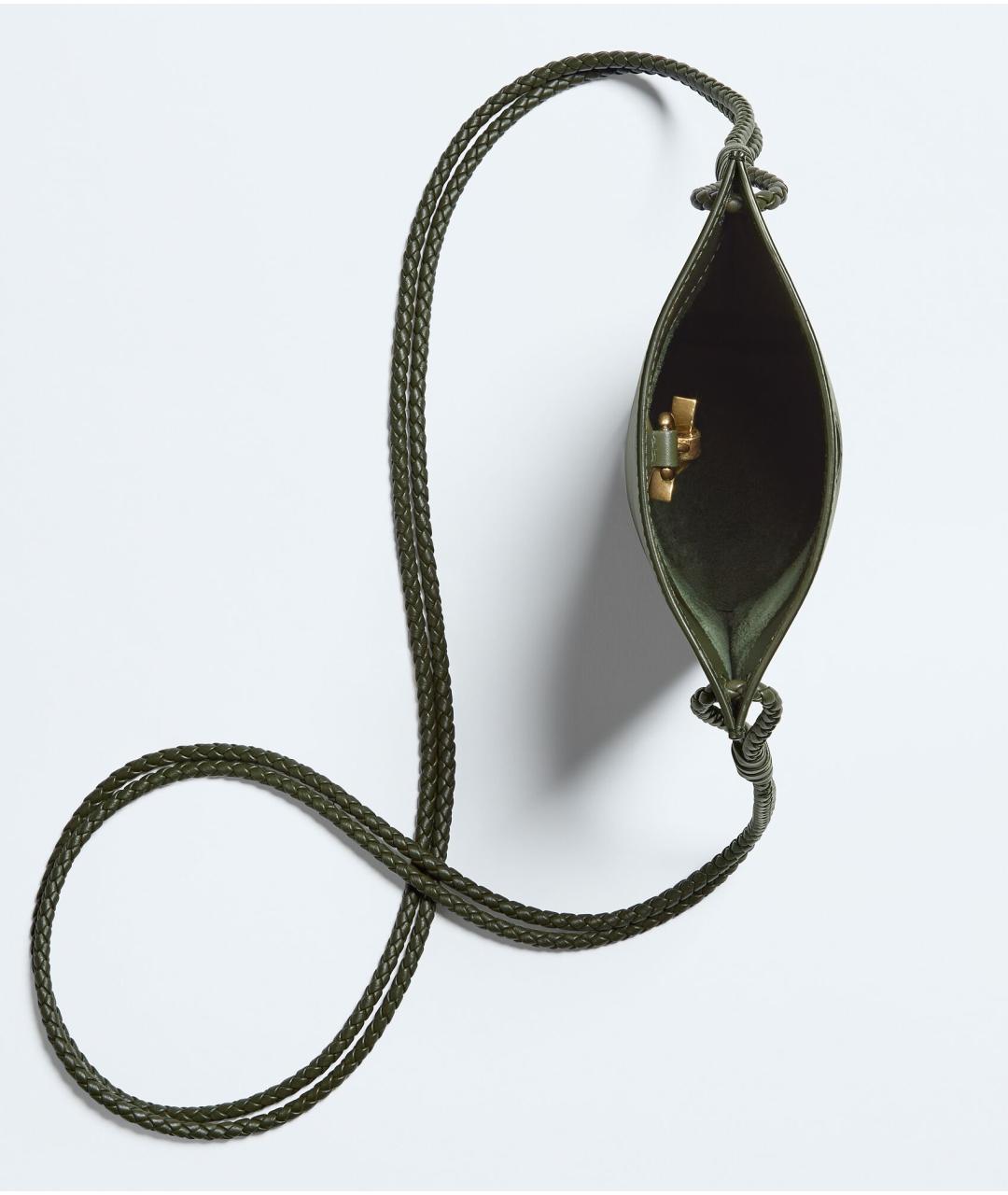 BOTTEGA VENETA Зеленая кожаная сумка через плечо, фото 3