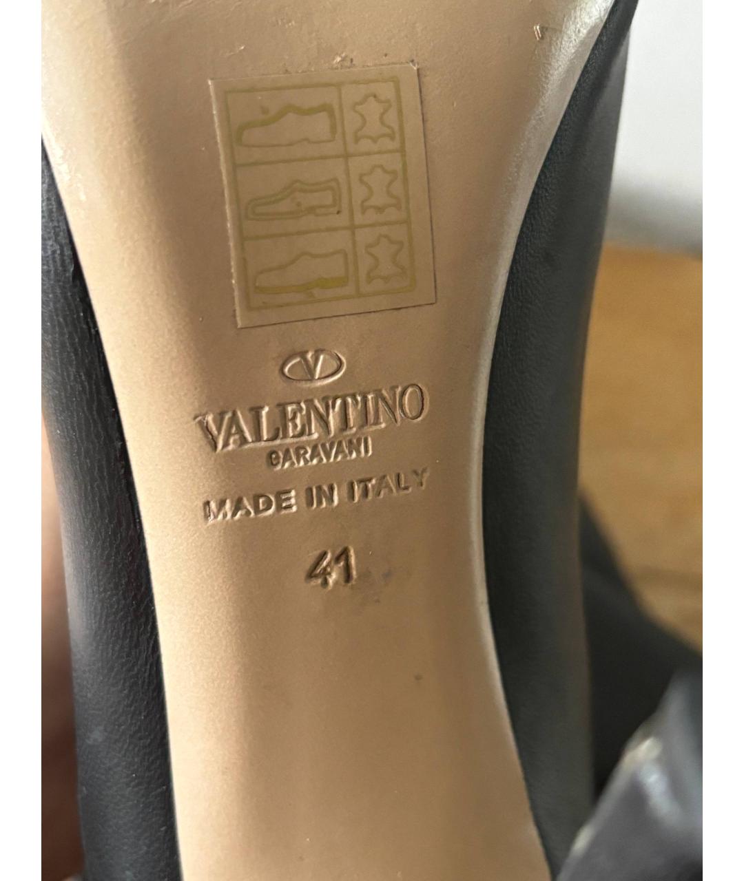 VALENTINO Черные кожаные ботильоны, фото 4