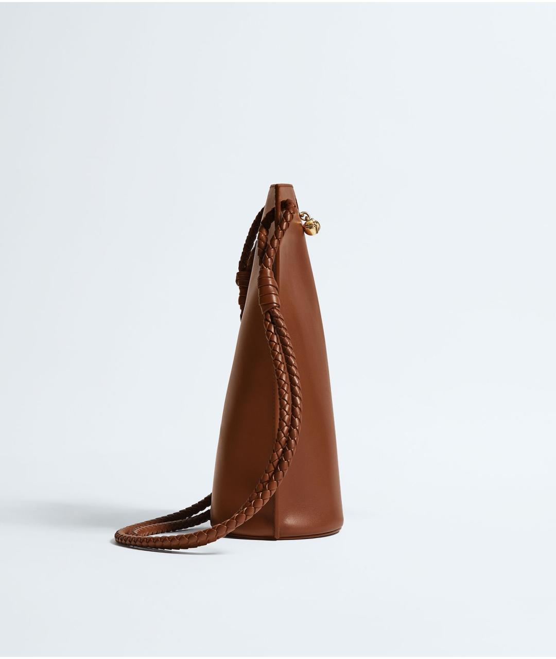 BOTTEGA VENETA Коричневая кожаная сумка через плечо, фото 4