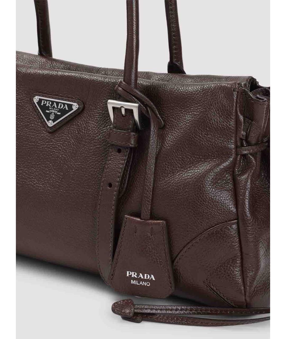 PRADA Коричневая кожаная сумка через плечо, фото 3