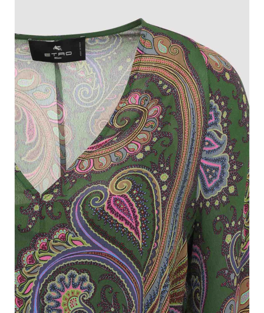 ETRO Зеленое вискозное повседневное платье, фото 3